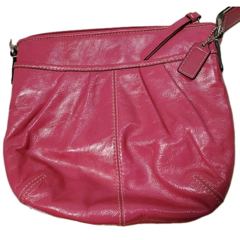 COACH Pink Patent Leather SOHO Swing Pack Purse Crossbody Bag